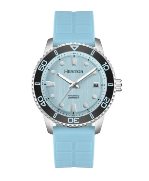 Heritor Watches Heritor Automatic Marshall Leather-Band Watch Light Blue