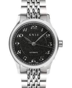 KNIS Kyoto KOKU Automatic Breguet Numerals Black Engraved Dial Stainless Steel Bracelet (KN005-BGBKRC)