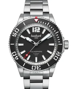 Hanhart AQUASPHERE Matte Black, stainless steel strap
