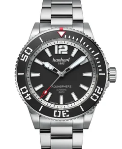 Hanhart AQUASPHERE Matte Black, stainless steel strap