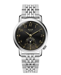 Kuoe OLD SMITH 90-007 Automatic Black Sunray Dial with Stainless Steel Bracelet