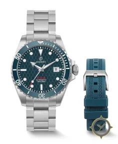 Boderry SEATURTLE.OCEAN(TITANIUM) Automatic Titanium Diver Watch Sea Blue/Ti-bracelet